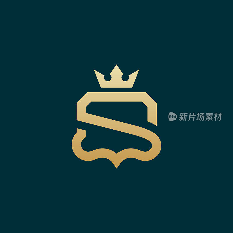 Luxury Simple S Initial Shield logo designs vector, Shield King logo template